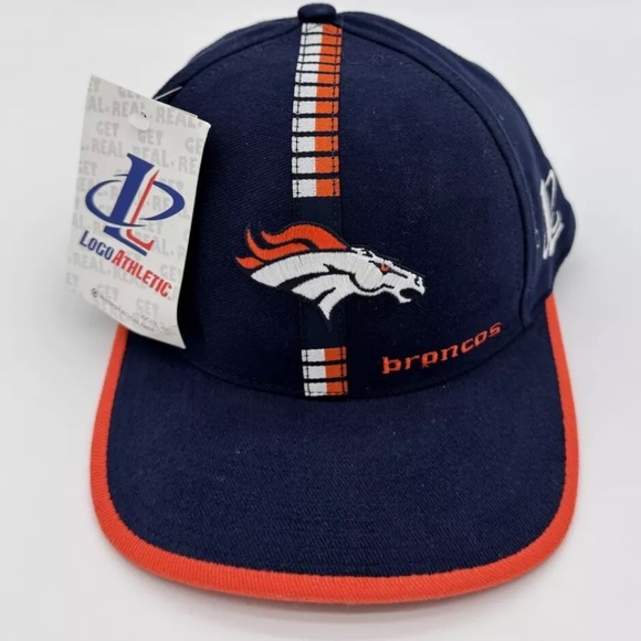 LOGO ATHLETIC Denver Broncos Navy Blue Snapback Hat Cap NFL  NWT vintage - Picture 4 of 4